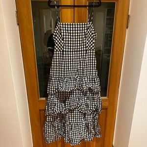 J. Crew tiered check gown